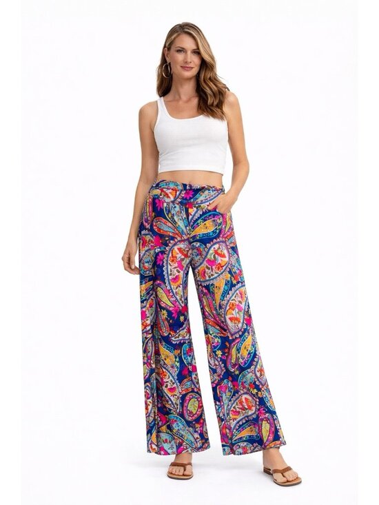 Trina Turk Other - TRINA TURK swim pants colorful LARGE wide leg retro beach cruise island mod